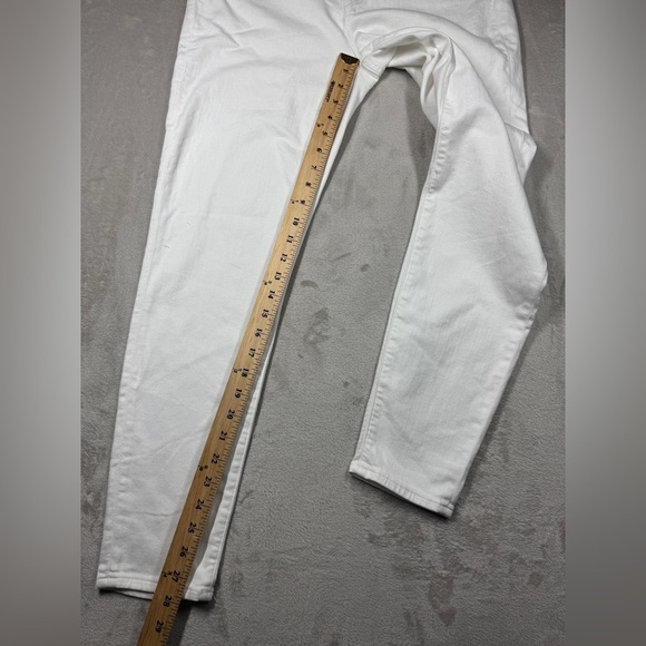 NWT J.Crew 9” Mid Rise Toothpick White Zip Fly Cotton Blend Stretch Jeans 32 - Picture 10 of 16